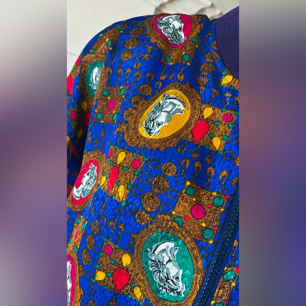 Colorful Patterned Bomber Jacket - Picture 3 of 4